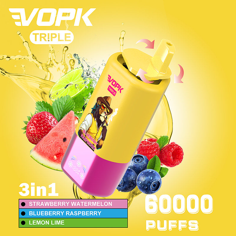 Vopk Triple 60000 60k Puffs 3 in 1 Flavors Disposable Vape with Smart Screen
