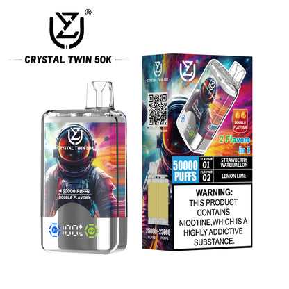 UZY Crystal Twin 50000 Puffs Double Flavor Disposable Vape with Dual Mesh Coil