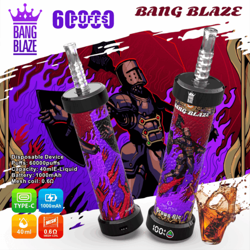 BANG BLAZE 60000 Puffs Disposable Vape Wholesale-1000mAh Battery,40ml E-liquid,Multiple Nicotine 10 Flavors