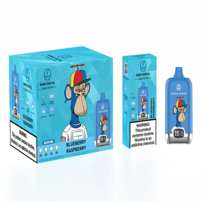 Original Uzy Bang Digital 15000 Puff 15k Disposable E-Cigarette 12 Flavours Recharge 20ml Puff 15000-850mAh Battery, 20ml E-liquid, Multiple Nicotine 12 Flavors