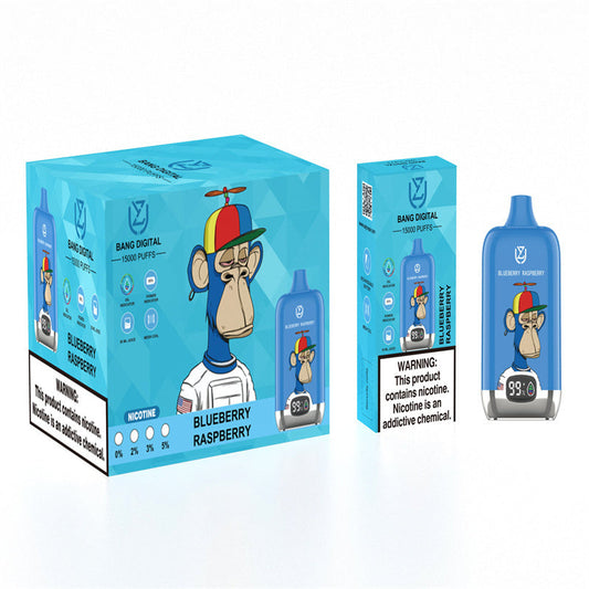 Original Uzy Bang Digital 15000 Puff 15k Disposable E-Cigarette 12 Flavours Recharge 20ml Puff 15000-850mAh Battery, 20ml E-liquid, Multiple Nicotine 12 Flavors