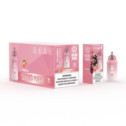 2024 NEW UZY Bang King 12000 Puffs 0% 2% 3% 5% Nicotine Rechargeable Disposable Pod 23ml Pre-filled E-juice-650mAh Battery, 23ml E-liquid, Multiple Nicotine 14 Flavors