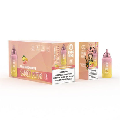 Uzy Bang King 12000 Puffs Disposable Vape E Cigarette 10 Flavors 0% 2% 3% 5%-650mAh Battery, 23ml E-liquid, Multiple Nicotine 12 Flavors