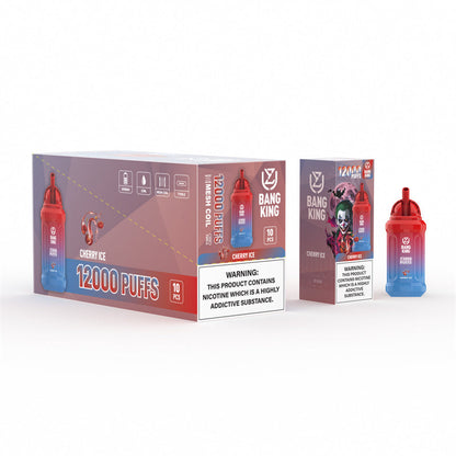 Uzy Bang King 12000 Puffs Vape Pen Puff 12k Disposable Desechable E Cigarette Vapers 0% 2% 3% 5% Vape-650mAh Battery, 23ml E-liquid, Multiple Nicotine 14 Flavors