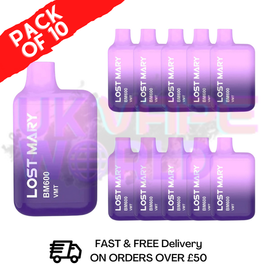 VMT (NEW) Lost Mary 600 Puff Bars Pack Of 10 BM600 Disposable