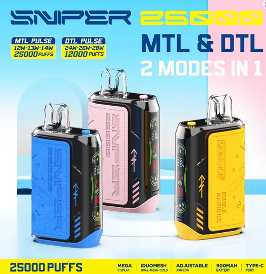 Vapmod Sniper 25000 Puffs Rechargeable Disposable Kit