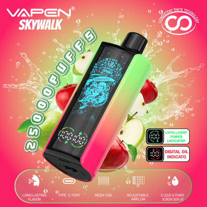 EU Newest Pulse Disposable Vape 25000 Puffs Vapen Skywalk E Cigarette Full Screen Display Smart Disposable Vaper Vapsolo Super RazzBar Razz Bar 15000 15K Puff Updated
