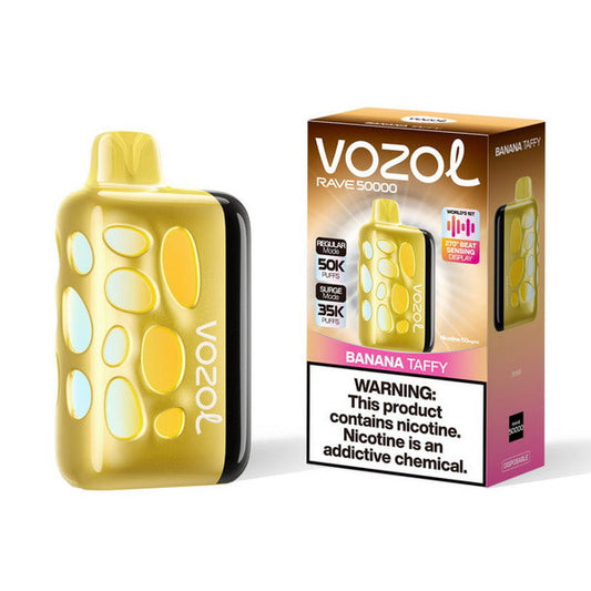 VOZOL Rave 50000 Puffs– Beat-Sensing Disposable Vape |5%Nicotine Strength 1000mAh Battery 15 Flavors