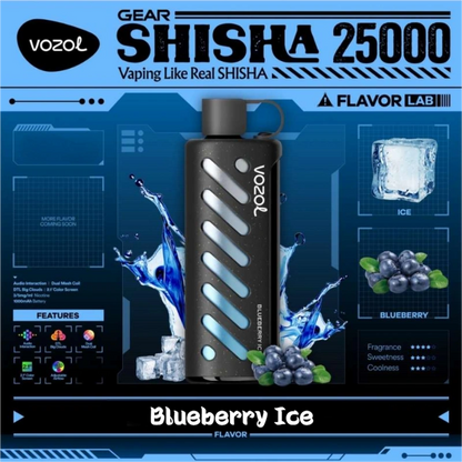 Vozol Gear Shisha 25k Wholesale Vape Bulk Price-1000mAh Battery, 25ml E-liquid, Multiple Nicotine 16 Flavors