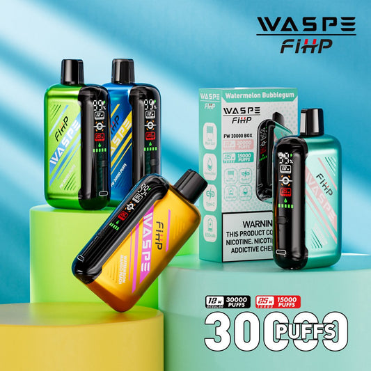 Waspe FIHP 30K Puffs Disposable Vape – LED Display, Adjustable Airflow, Dual Mesh Coils