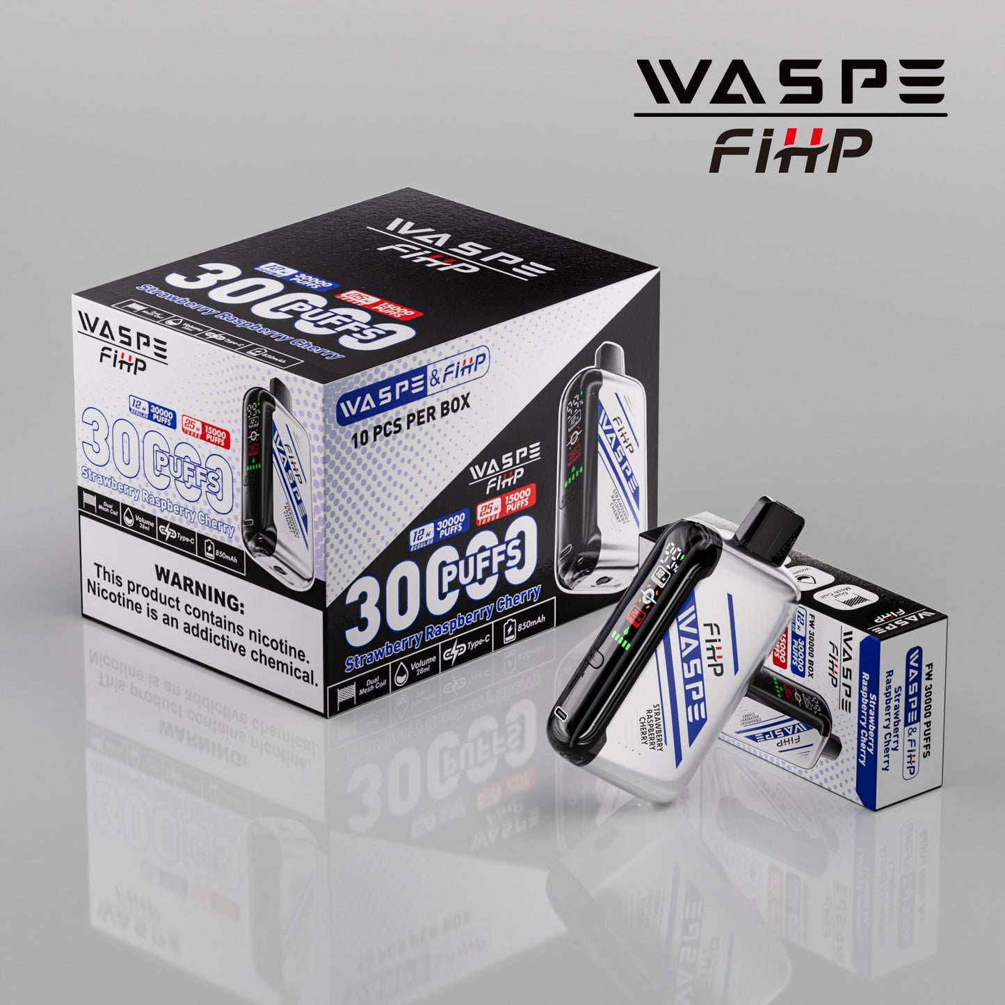 Waspe FIHP 30K Puffs Disposable Vape – LED Display, Adjustable Airflow, Dual Mesh Coils