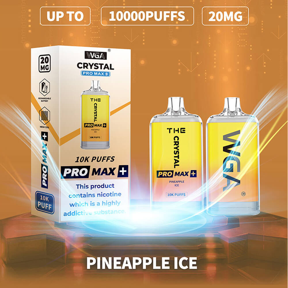 WGA THE Crystal Pro Max 10000 PUFF Disposable Vape In Sales-20ml E-liquid, Multiple Nicotine 28 Flavors