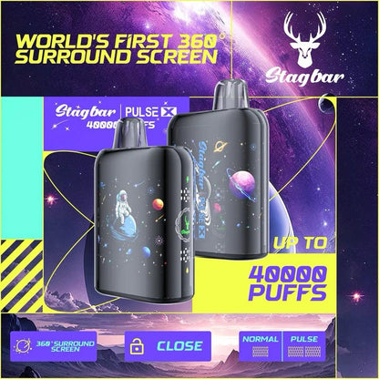 EU Warehouse Stagbar Pulse X 40000 Puffs Disposable Vape Wholesale-800 mAh Battery,35ml E-liquid,Multiple Nicotine 10Flavors