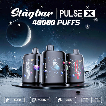 EU Warehouse Stagbar Pulse X 40000 Puffs Disposable Vape Wholesale-800 mAh Battery,35ml E-liquid,Multiple Nicotine 10Flavors