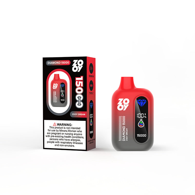ZOOY DIAMOND 15000 Rechargeable Disposable Vape – 15000 Puffs, Mesh Coil, 550mAh Battery