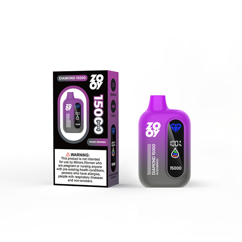 ZOOY DIAMOND 15000 Rechargeable Disposable Vape – 15000 Puffs, Mesh Coil, 550mAh Battery