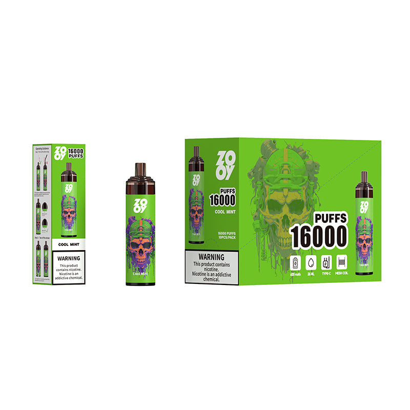 ZOOY TORNADO 16000 Puffs Disposable E-Cigarette – 26ml E-Liquid, Mesh Coil, Rechargeable, Adjustable Airflow