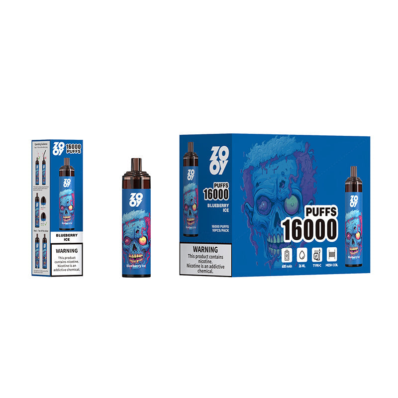 ZOOY TORNADO 16000 Puffs Disposable E-Cigarette – 26ml E-Liquid, Mesh Coil, Rechargeable, Adjustable Airflow