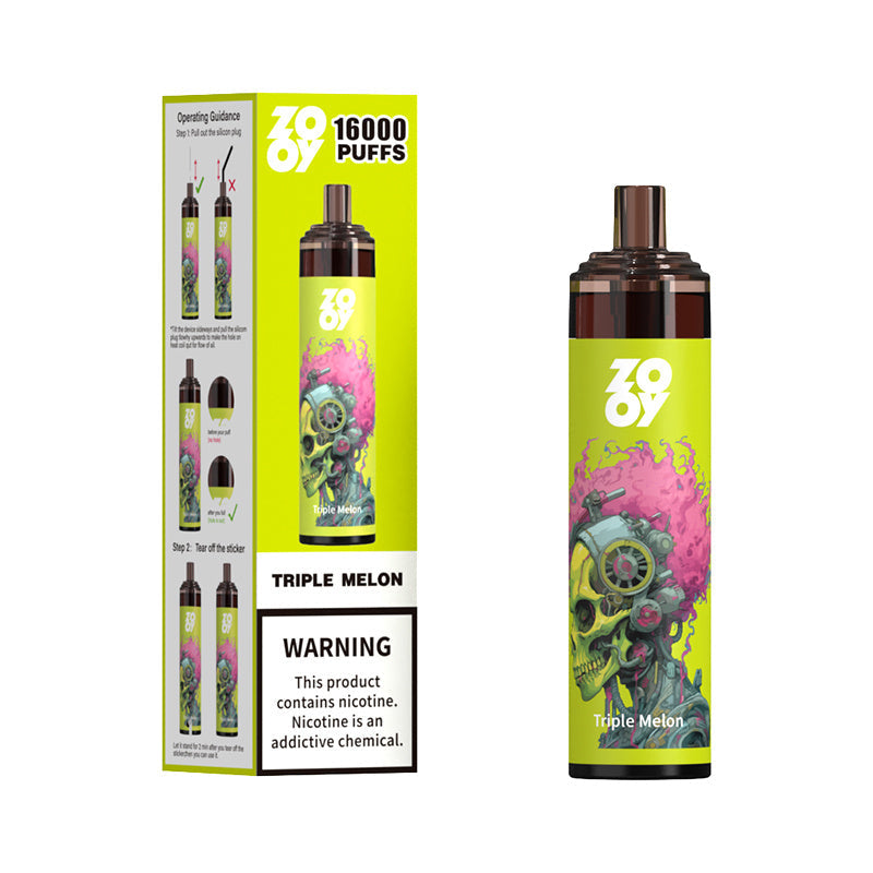 ZOOY TORNADO 16000 Puffs Disposable E-Cigarette – 26ml E-Liquid, Mesh Coil, Rechargeable, Adjustable Airflow