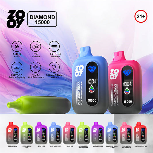 Zooy Diamond 15k Puff 15000 Puff Tornado Vaper Disposable Vapes Electronic Cigarette 15k