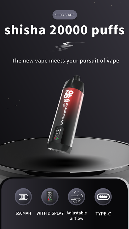 Zooy Shisha 20000 Puff DTL Disposable Vape Mesh Coil Fast Shipping 20K Puff