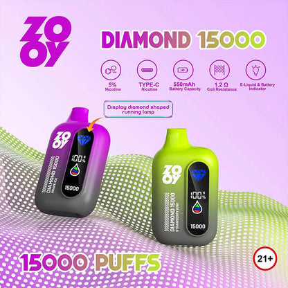 ZOOY Diamond 15000 PUFF Disposable Vape In Sales