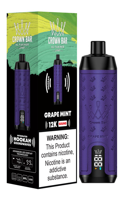 Al Fakher 12000 Puffs Disposable Vape with Integrated Hookah Soundwaves - Al Fakher Crown Bar 12k Puffs Vape