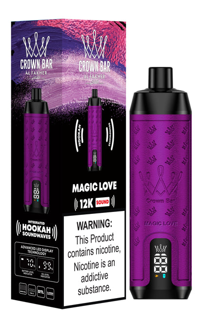 Al Fakher 12000 Puffs Disposable Vape with Integrated Hookah Soundwaves - Al Fakher Crown Bar 12k Puffs Vape