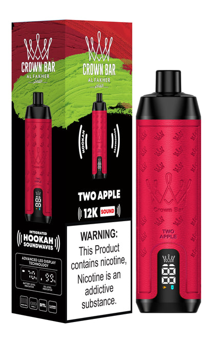 Al Fakher 12000 Puffs Disposable Vape with Integrated Hookah Soundwaves - Al Fakher Crown Bar 12k Puffs Vape
