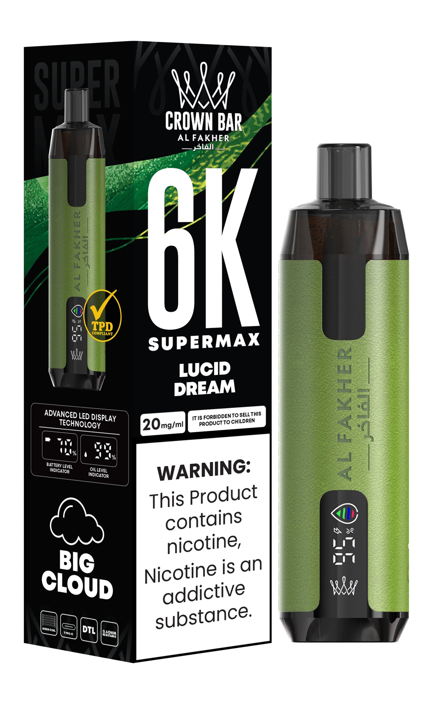 Al Fakher Supermax 6000 Puff Vape - Al Fakher Supermax 6k Puffs Disposable Vape