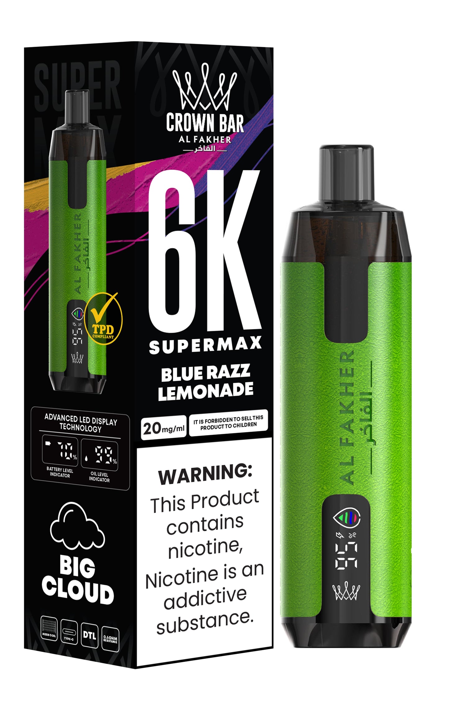 Al Fakher Supermax 6000 Puff Vape - Al Fakher Supermax 6k Puffs Disposable Vape