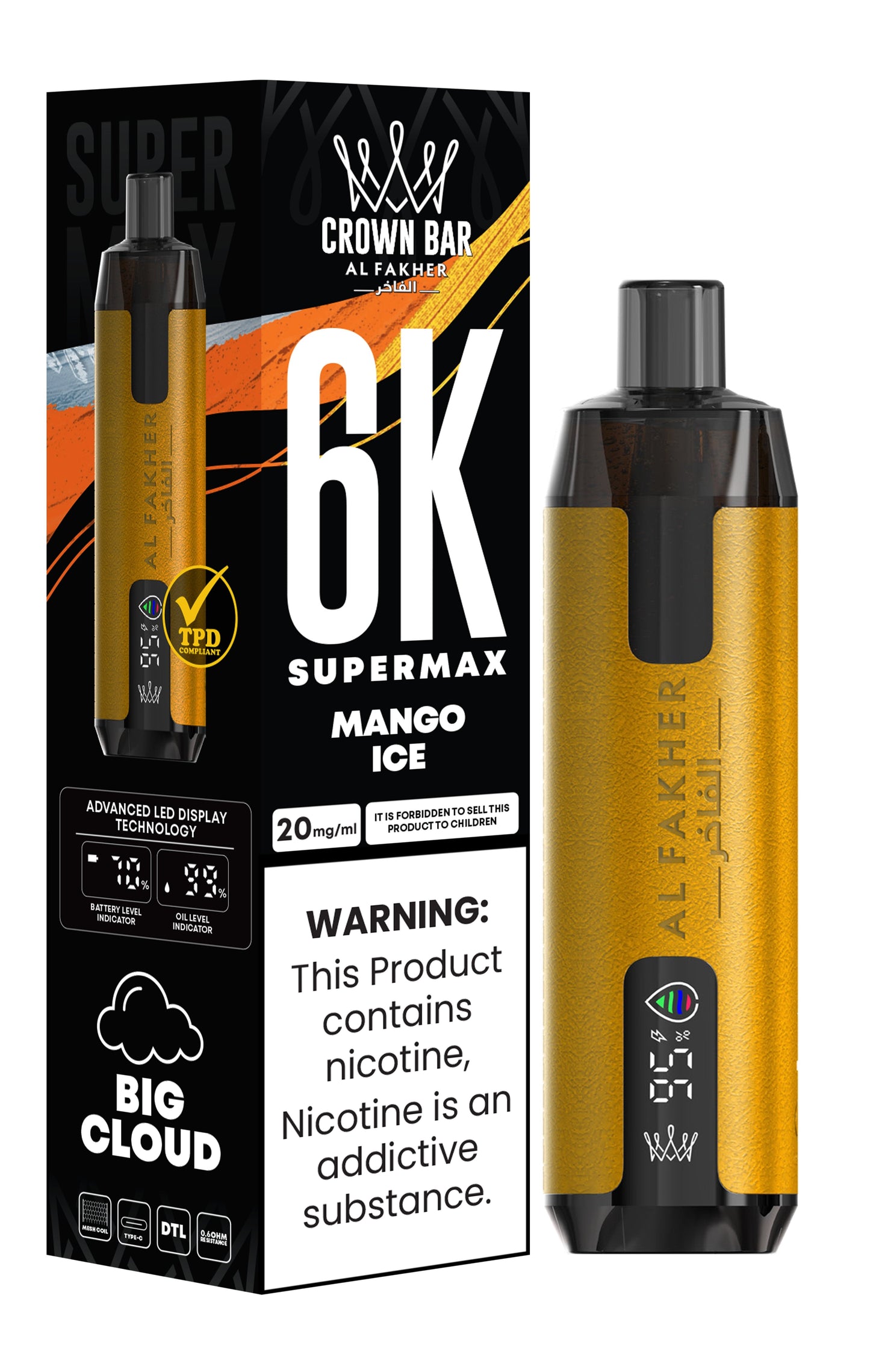 Al Fakher Supermax 6000 Puff Vape - Al Fakher Supermax 6k Puffs Disposable Vape