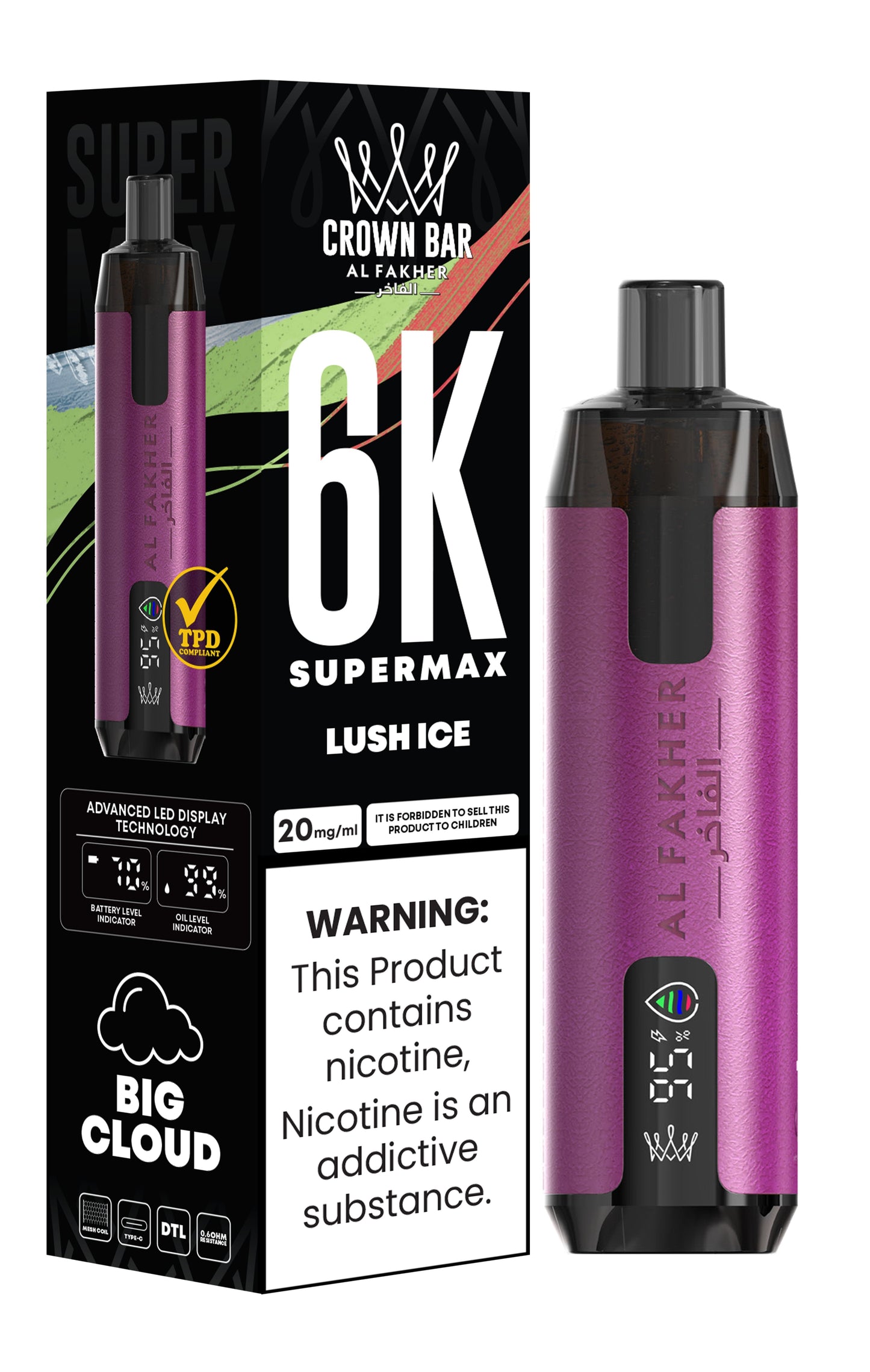 Al Fakher Supermax 6000 Puff Vape - Al Fakher Supermax 6k Puffs Disposable Vape