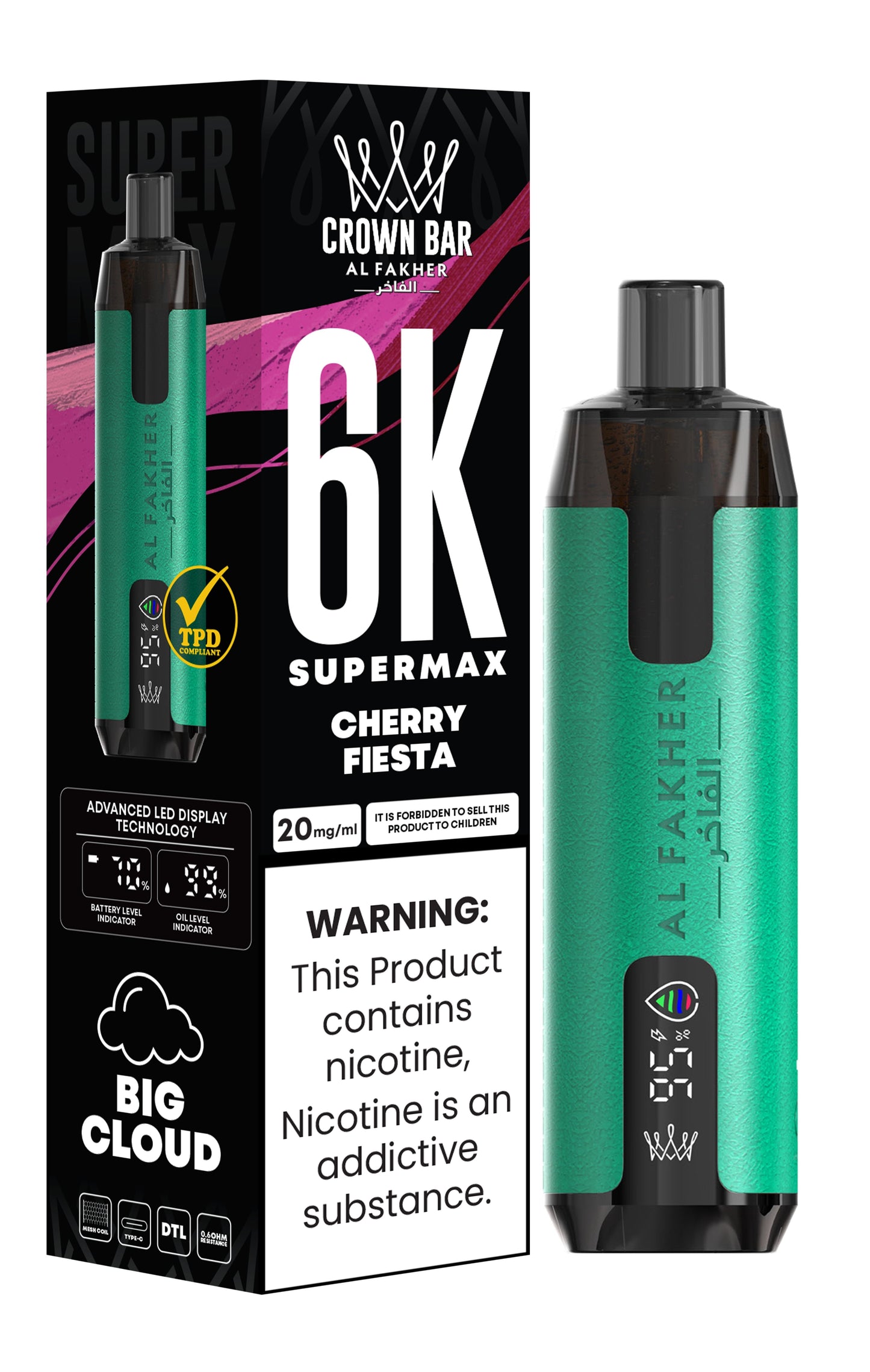 Al Fakher Supermax 6000 Puff Vape - Al Fakher Supermax 6k Puffs Disposable Vape
