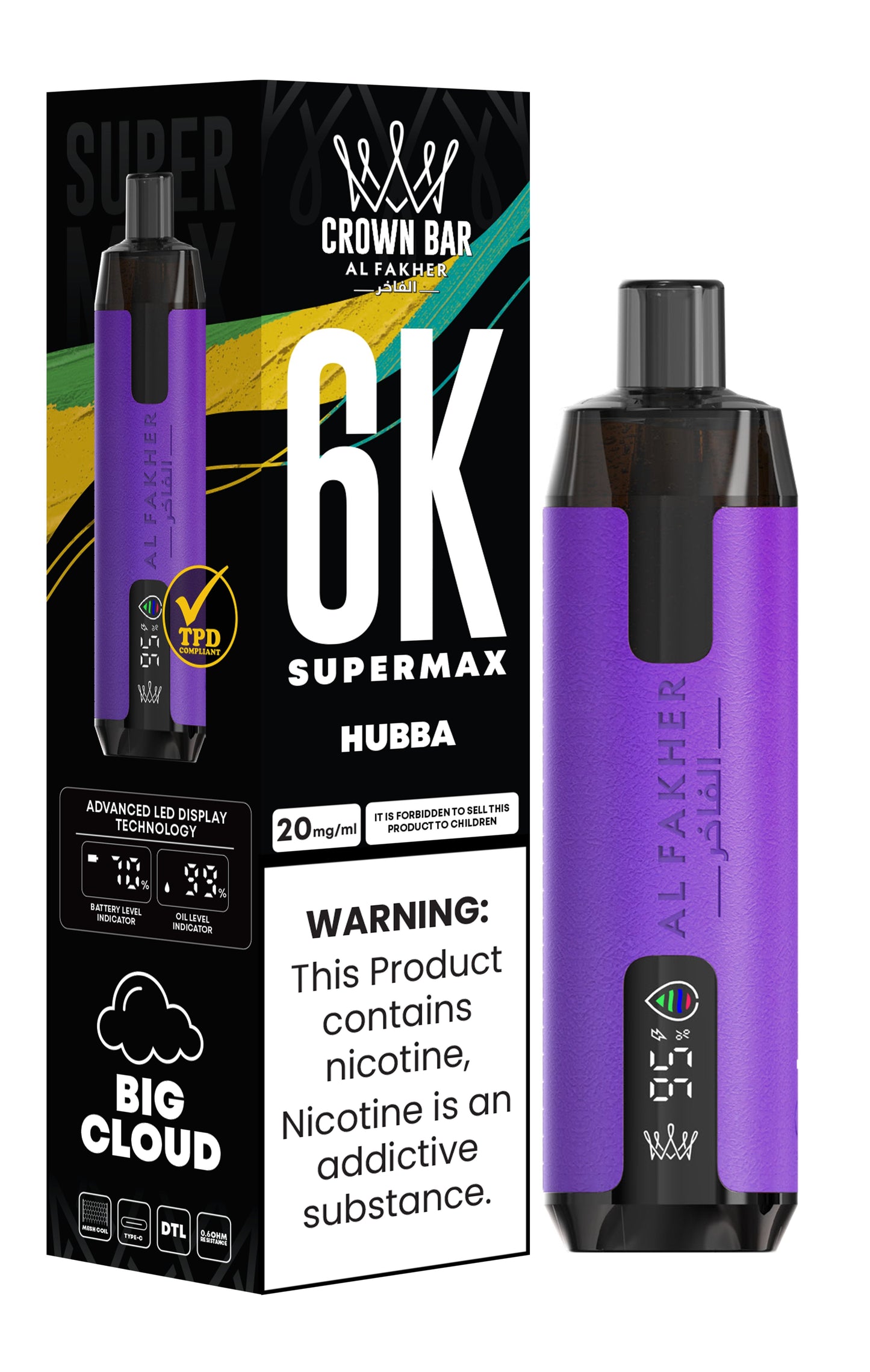 Al Fakher Supermax 6000 Puff Vape - Al Fakher Supermax 6k Puffs Disposable Vape