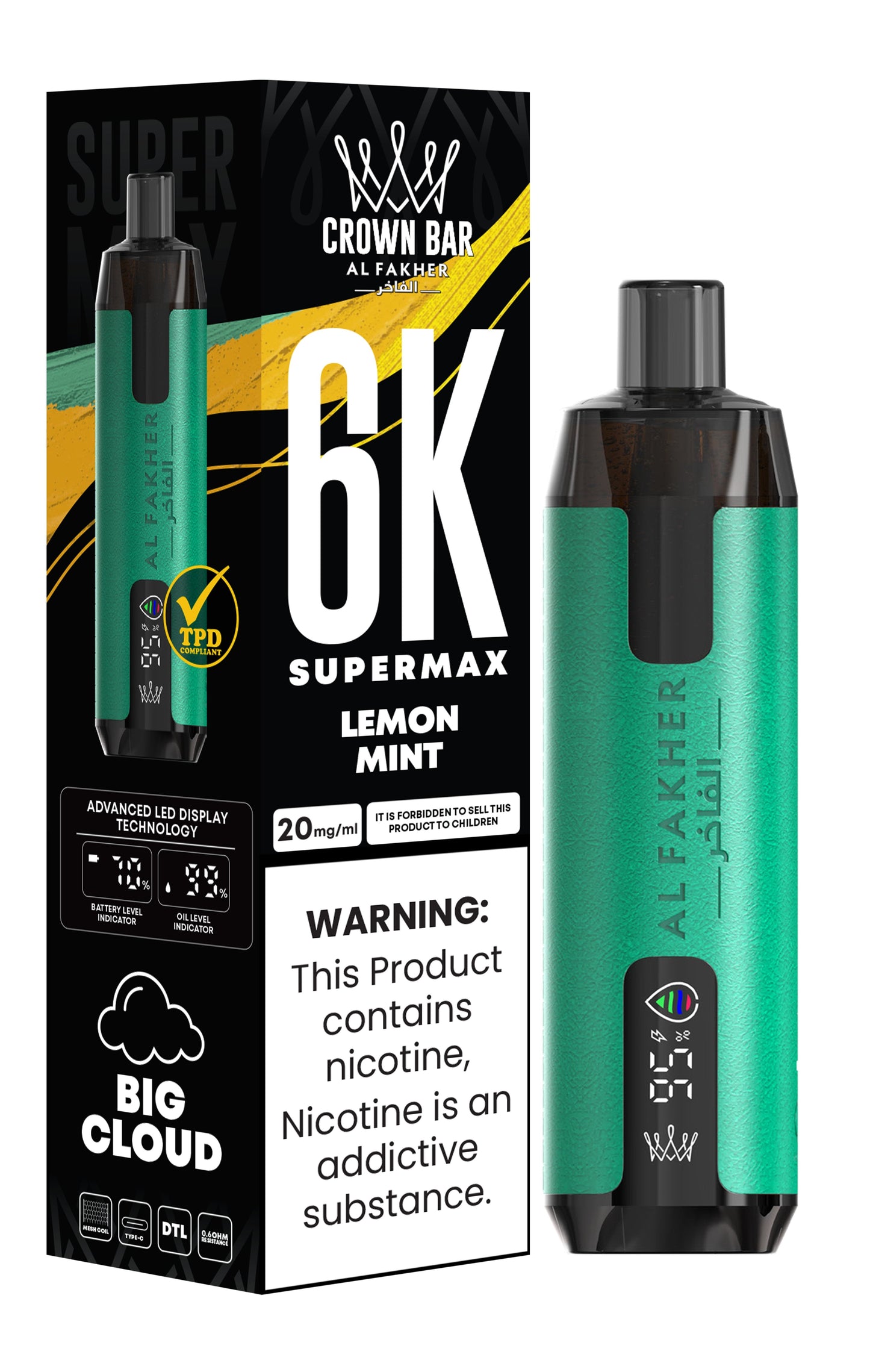 Al Fakher Supermax 6000 Puff Vape - Al Fakher Supermax 6k Puffs Disposable Vape