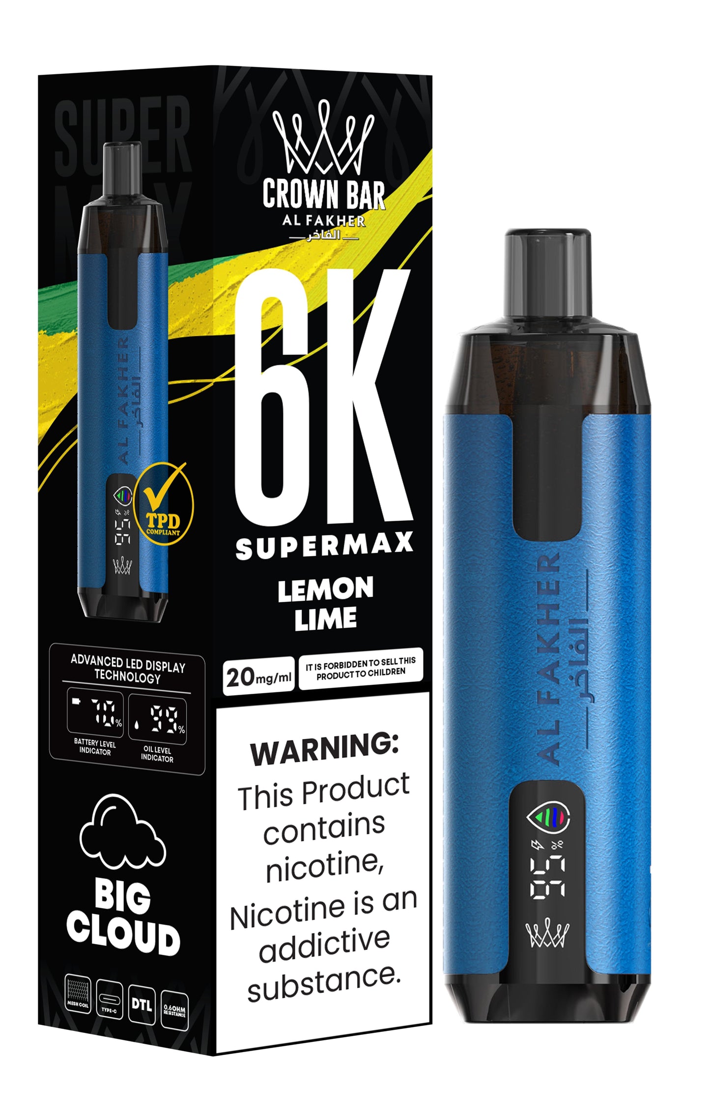 Al Fakher Supermax 6000 Puff Vape - Al Fakher Supermax 6k Puffs Disposable Vape