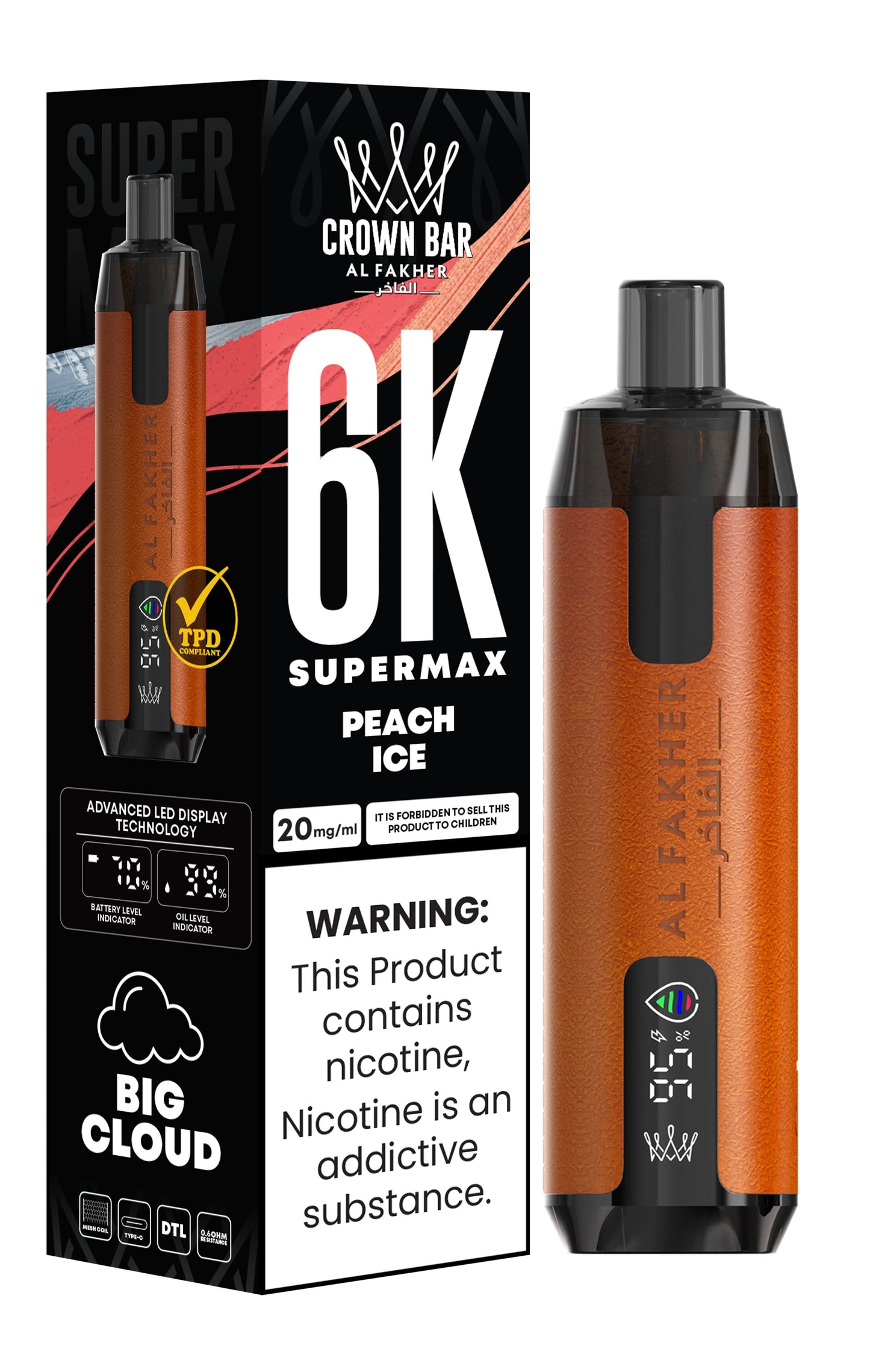 Al Fakher Supermax 6000 Puff Vape - Al Fakher Supermax 6k Puffs Disposable Vape