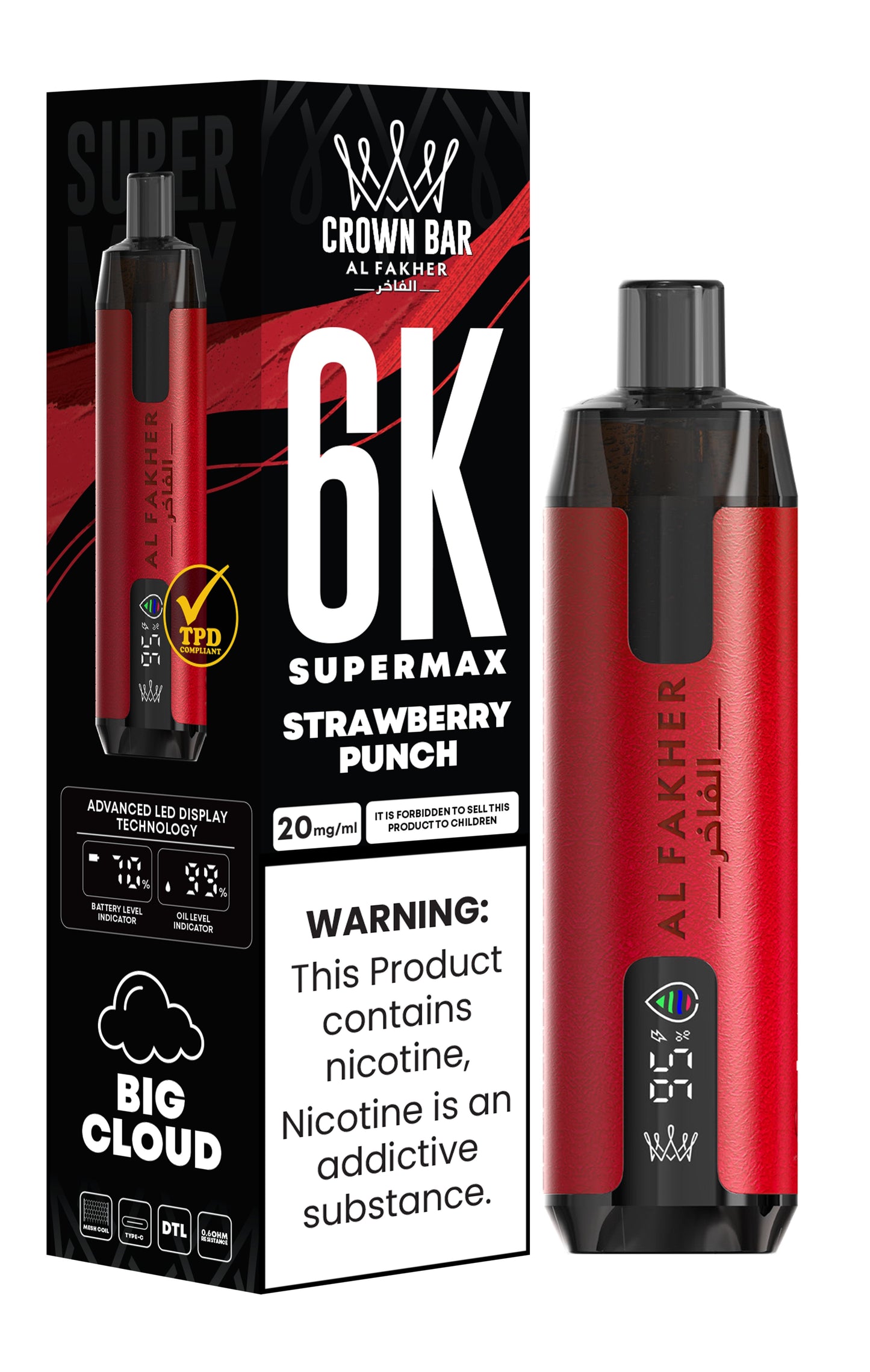 Al Fakher Supermax 6000 Puff Vape - Al Fakher Supermax 6k Puffs Disposable Vape