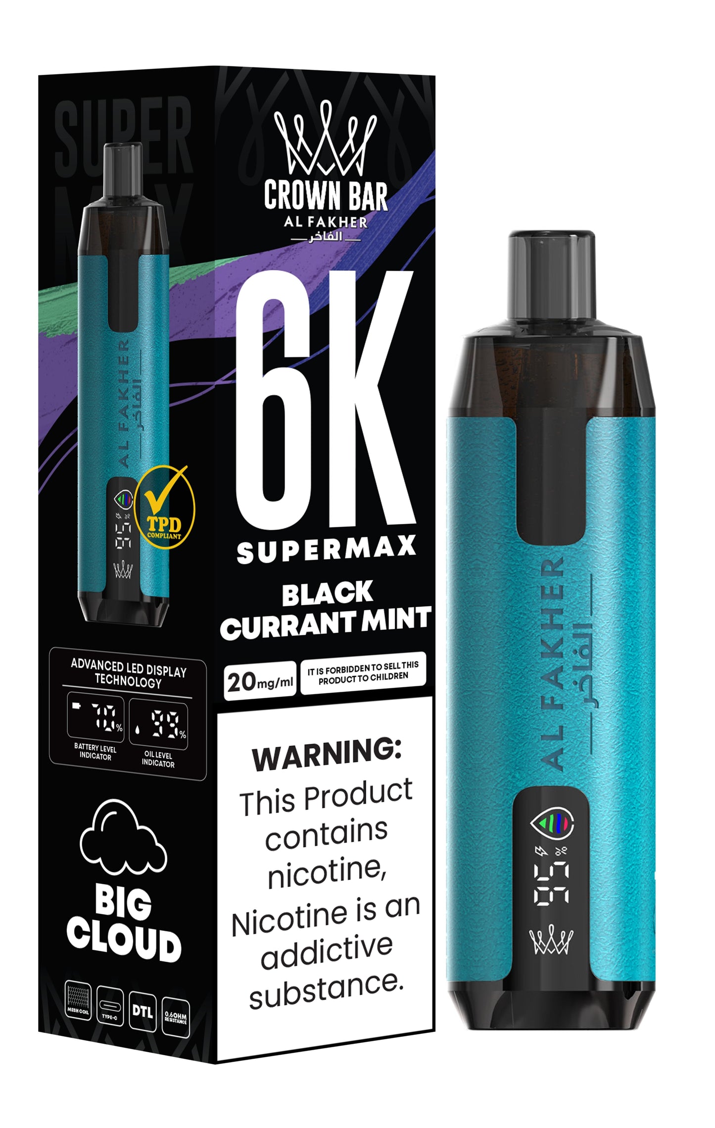 Al Fakher Supermax 6000 Puff Vape - Al Fakher Supermax 6k Puffs Disposable Vape