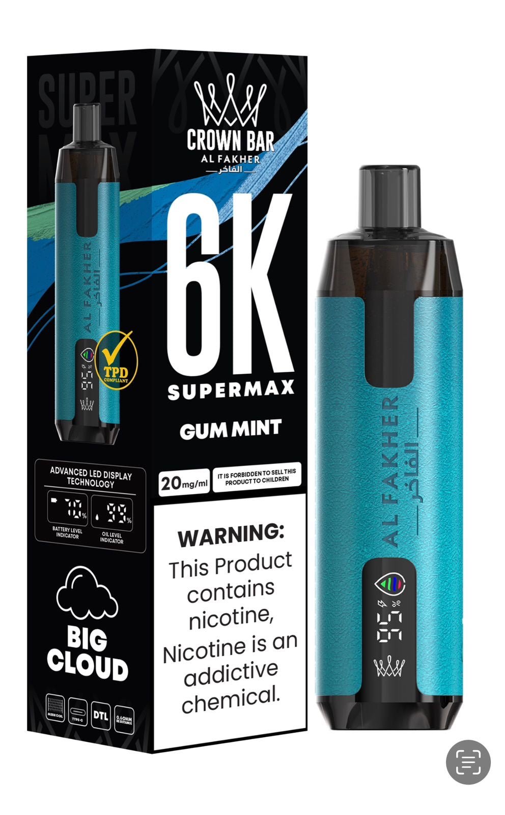 Al Fakher Supermax 6000 Puff Vape - Al Fakher Supermax 6k Puffs Disposable Vape
