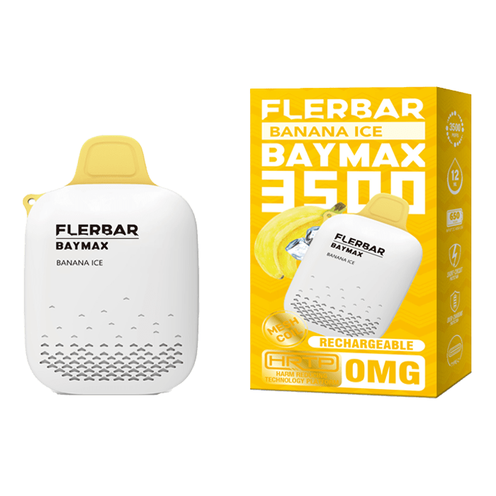 Pack of 5 FLERBAR BAYMAX 3500 DISPOSABLE POD DEVICE 0MG nic with Best New flavours