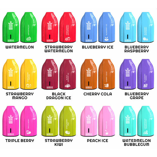 Bang King 12000 Puffs Disposable Vape(0% to 5% Nicotine) - 12ml E-Liquid, 600mAh Battery 12 Flavors