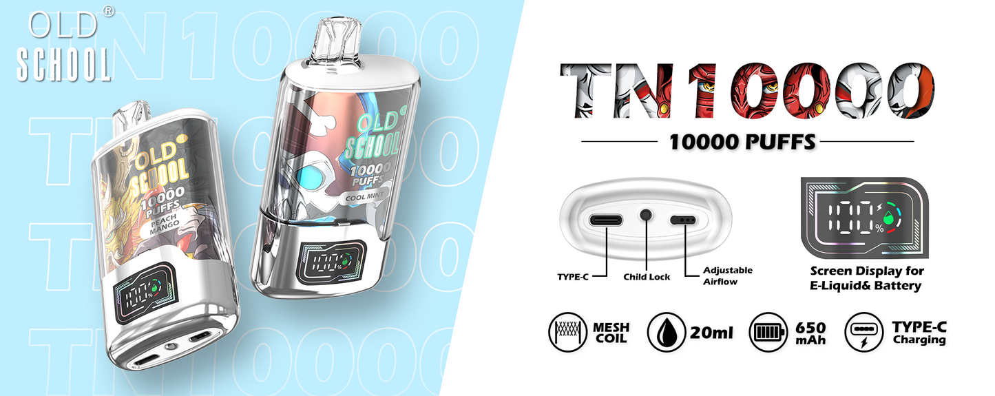 OLD School TN10000 Puffs Disposable Vape Wholesale