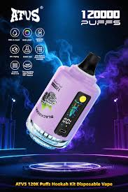 ATVS 120000 120K Puffs:DTL Hookah Head Disposable Vape with LED Display ;50 ml, 2200 mAh, DTL, USB-C