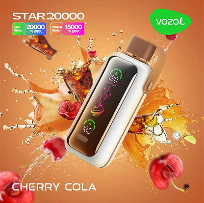 Vozol Star 20K Puffs Disposable Vape | 5% nicotine 24mL Liquid CapacityDual Power Mode with Mirror Screen  650mAh battery 21 flavors