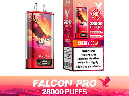 JNR Falcon Pro 28k Puffs Disposable Vape-950mAh Battery, 30ml E-liquid, Multiple Nicotine 19 Flavors