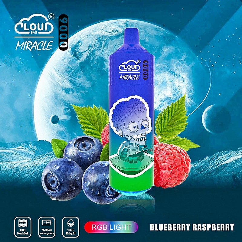Cloud Bar Miracle 9000 Puffs 2% 3% 5% Nicotine Rechargeable Disposable vape