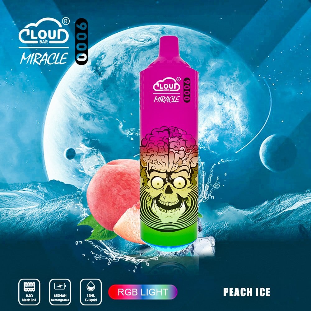 Cloud Bar Miracle 9000 Puffs 2% 3% 5% Nicotine Rechargeable Disposable vape
