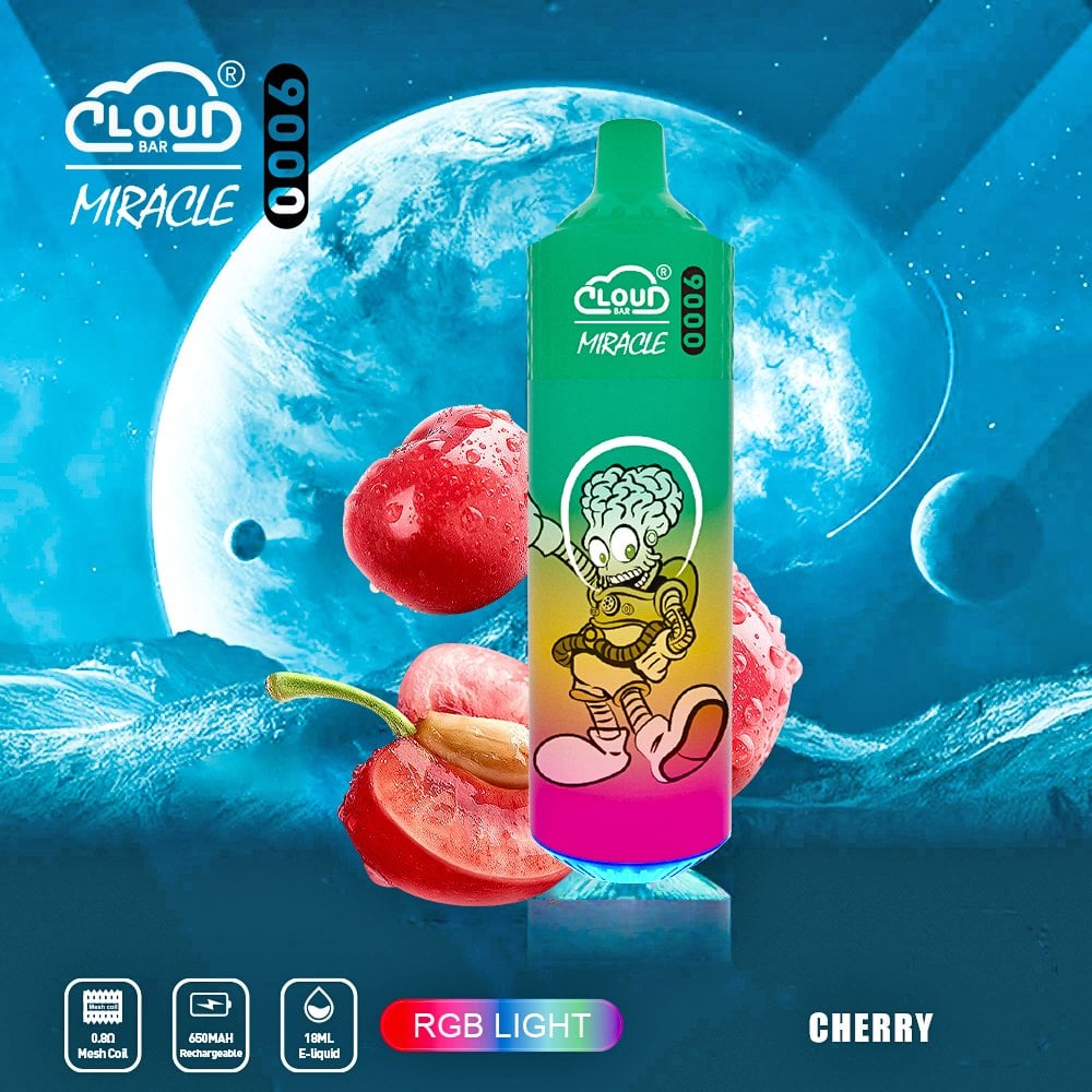 Cloud Bar Miracle 9000 Puffs 2% 3% 5% Nicotine Rechargeable Disposable vape